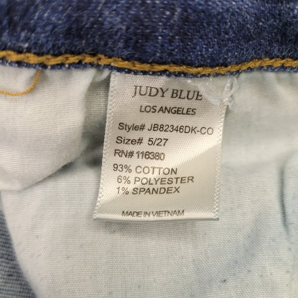 Judy Blue Boyfriend Fit Jeans Womens 5/27 Blue Dark Wash Stretch Denim JB82346 - Picture 4 of 11